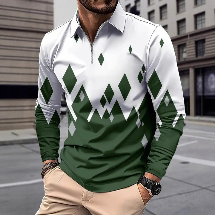 Herren stylisches Langarmshirt mit modernem Karomuster Echoarchiv