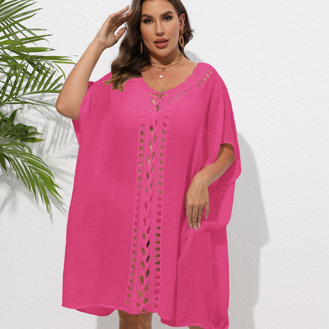 Damen Luftiger Strandkimono mit dekorativer Häkelspitze Echo Archiv
