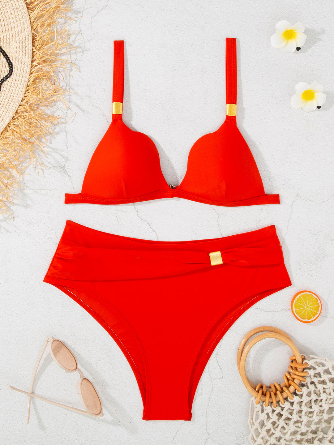 Damen Bikini-Set mit eleganter Raffung und verstellbaren Trägern Echo Archiv