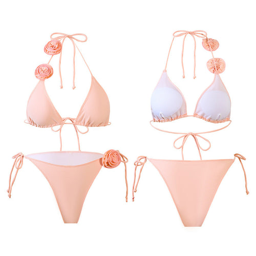 Damen Triangel-Bikini mit verspieltem Blumendesign und verstellbaren Trägern Echo Archiv