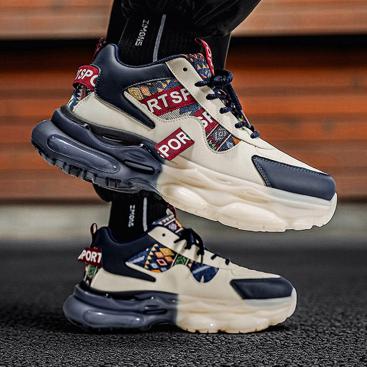 Damen Plateau-Sneaker mit voluminöser Sohle und gewebten Ethno-Details Echoarhiv – Névara