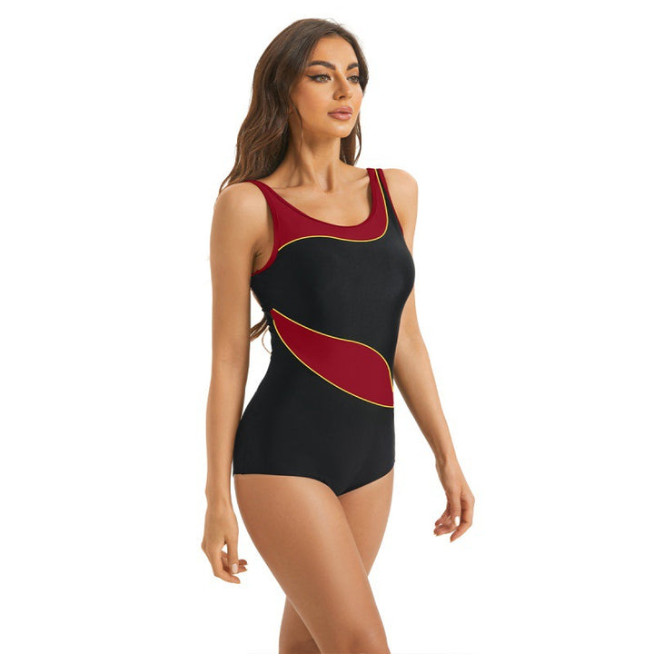 Damen Sportlicher Einteiler Badeanzug mit modernem Farbdesign Echo Archiv