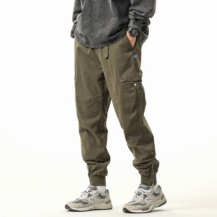Herren Utility-Cargo-Joggerhose aus robustem Baumwoll-Twill mit Knöchel-Reißverschluss Echo Archiv