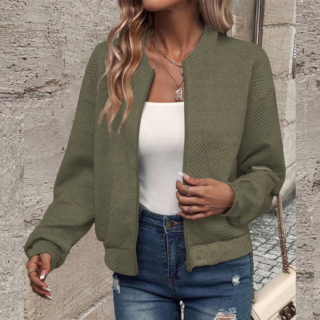Damen elegante Bomberjacke mit strukturiertem Design Echoarchiv
