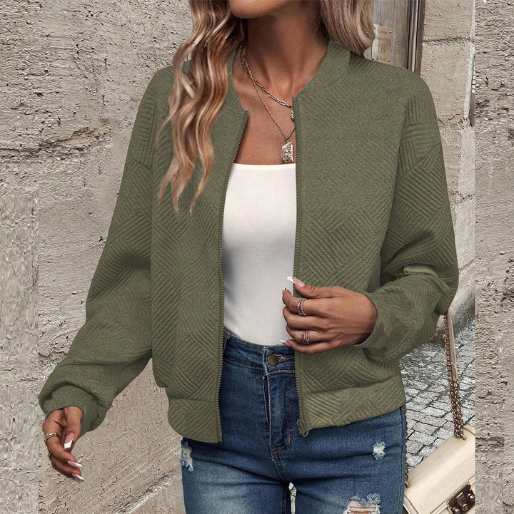 Damen elegante Bomberjacke mit strukturiertem Design Echoarchiv