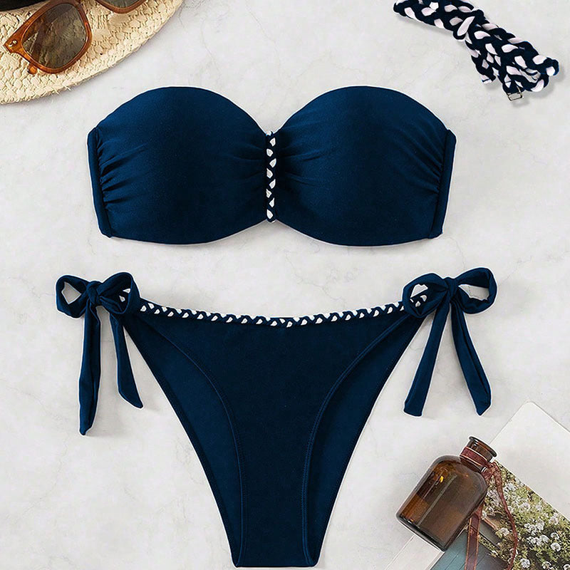 Damen Bandeau-Bikini mit verspieltem Schleifendetail Echo Archiv