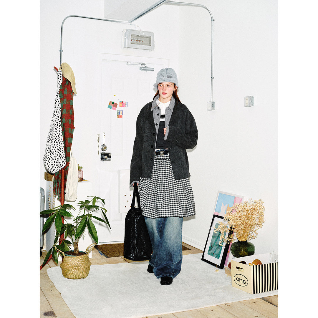 Herren Kurzblouson im Layer‑Look mit Kontrastkragen Echoarchiv