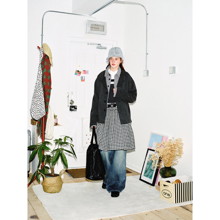 Herren Kurzblouson im Layer‑Look mit Kontrastkragen Echoarchiv