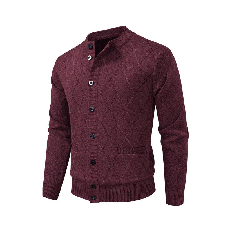 Herren Strickjacke mit modernem Rautenmuster Echoarchiv