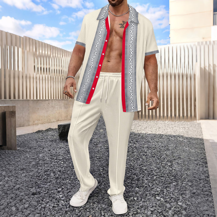 Herren Freizeit Set mit Kurzarmhemd und bequemer Hose Echoarchiv