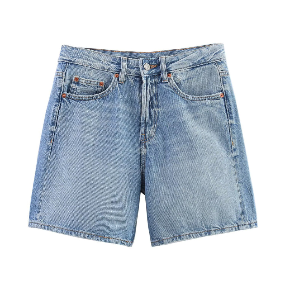 Damen Denim-Shorts im lässigen Schnitt mit hoher Taille und praktischen Taschen Echo Archiv