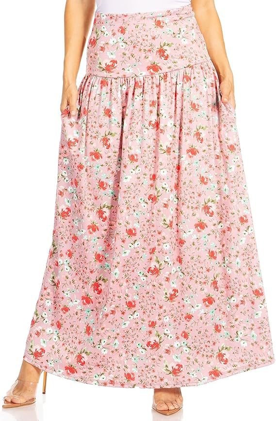 Damen Maxi-Rock mit elastischem Bund und Taschen Echo Archiv
