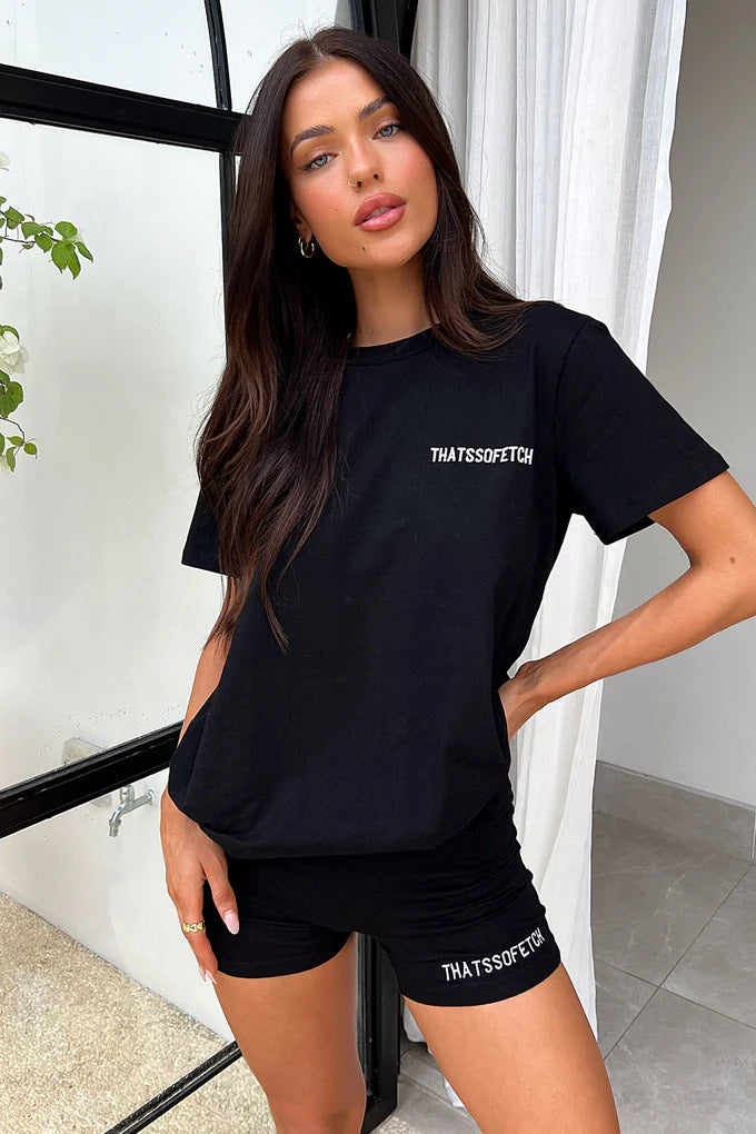Damen Lounge-Set mit lässigem T-Shirt und Shorts Echo Archiv