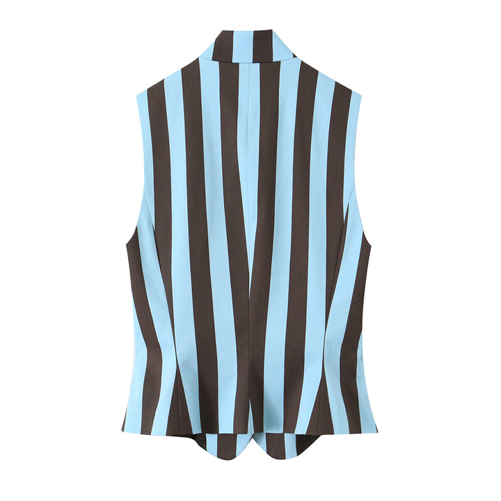 Damen Weite High‑Waist Palazzohose mit vertikaler Streifenoptik und geradem Bein Echo Archiv