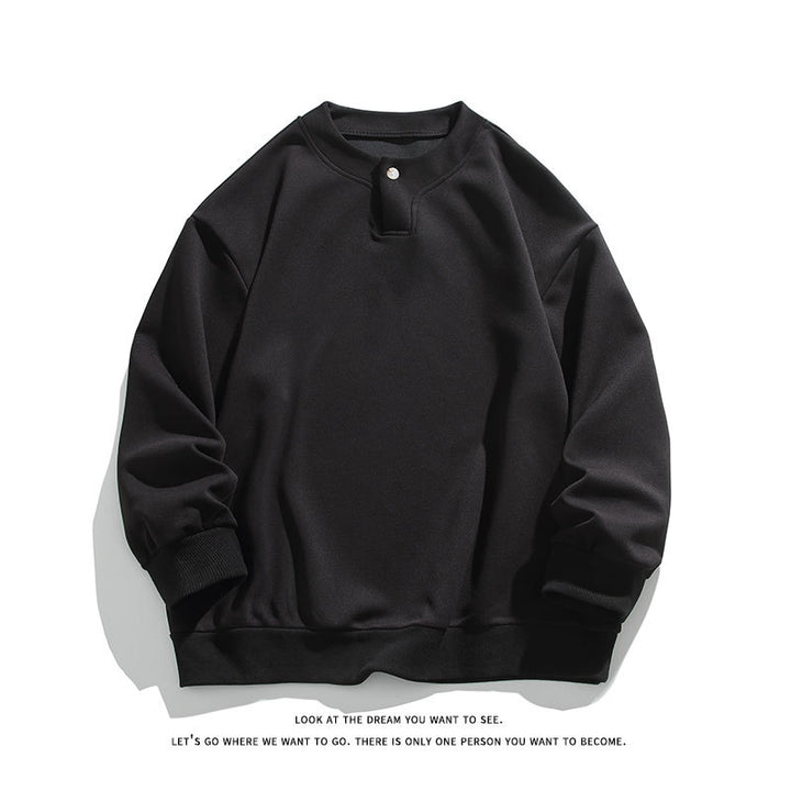 Unisex Oversize-Henley-Sweatshirt mit Druckknopf am Kragen Echo Archiv