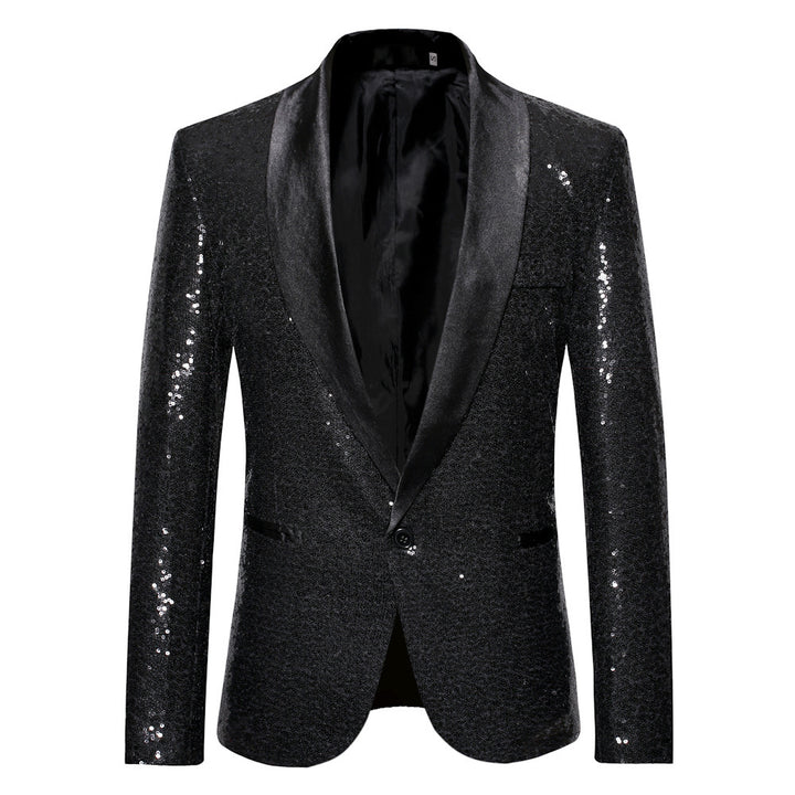Herren eleganter Pailletten Blazer im modernen Schnitt Echoarchiv
