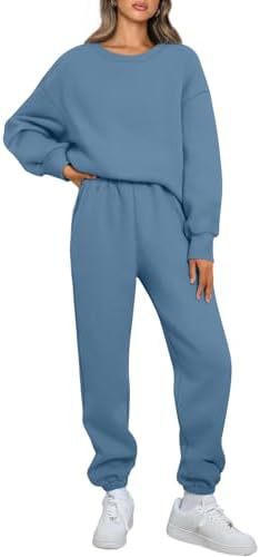 Damen Relaxed-Loungewear-Set mit Oversize Rundhals-Sweatshirt und taillierter High-Waist Jogginghose aus French Terry – Avérine