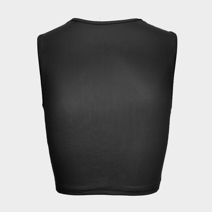 Damen Cropped Tanktop mit strahlendem Augenmotiv und glitzernden Akzenten Echo Archiv