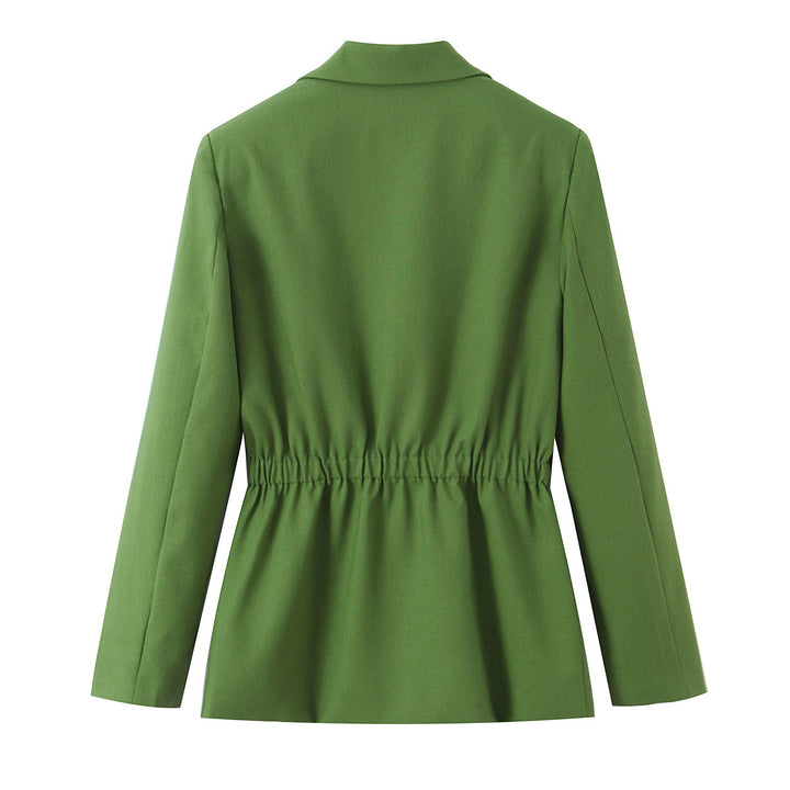 Damen Taillierter Blazer mit elastischem Taillenzug und dekorativen Schmuckknöpfen Echo Archiv