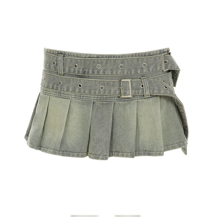 Damen modischer Faltenrock mit Gürteldetails und stylischen Ösen Echo Archiv