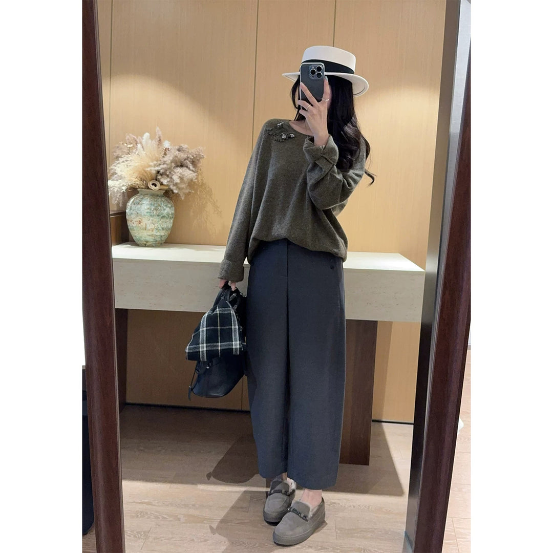 Damen Elegante und weite Anzughose Echoarchiv