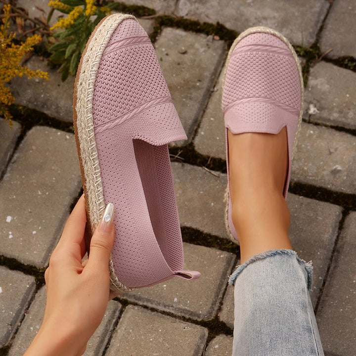 Damen  atmungsaktive Strick-Espadrilles mit geflochtener Jute-Sohle und flexiblem Memory-Fußbett Echo Archiv