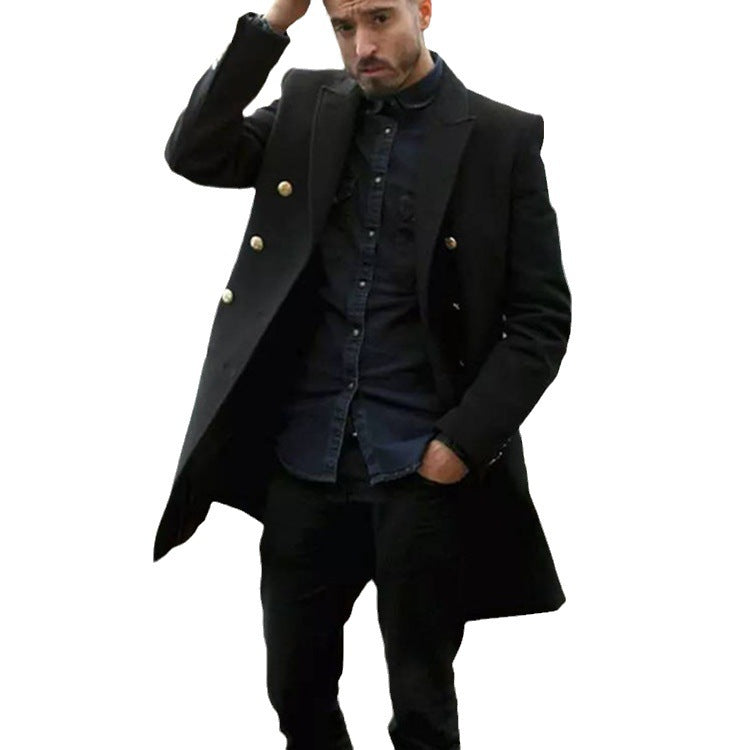 Herren eleganter Doppelreihiger Mantel Echoarchiv