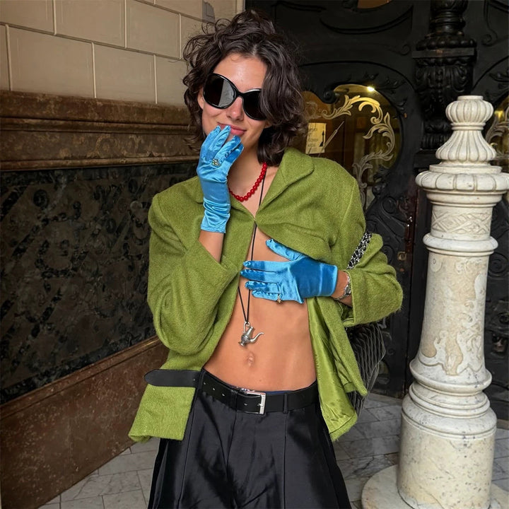 Damen Kurzblazer aus strukturiertem Bouclé mit kastiger Silhouette Echoarchiv