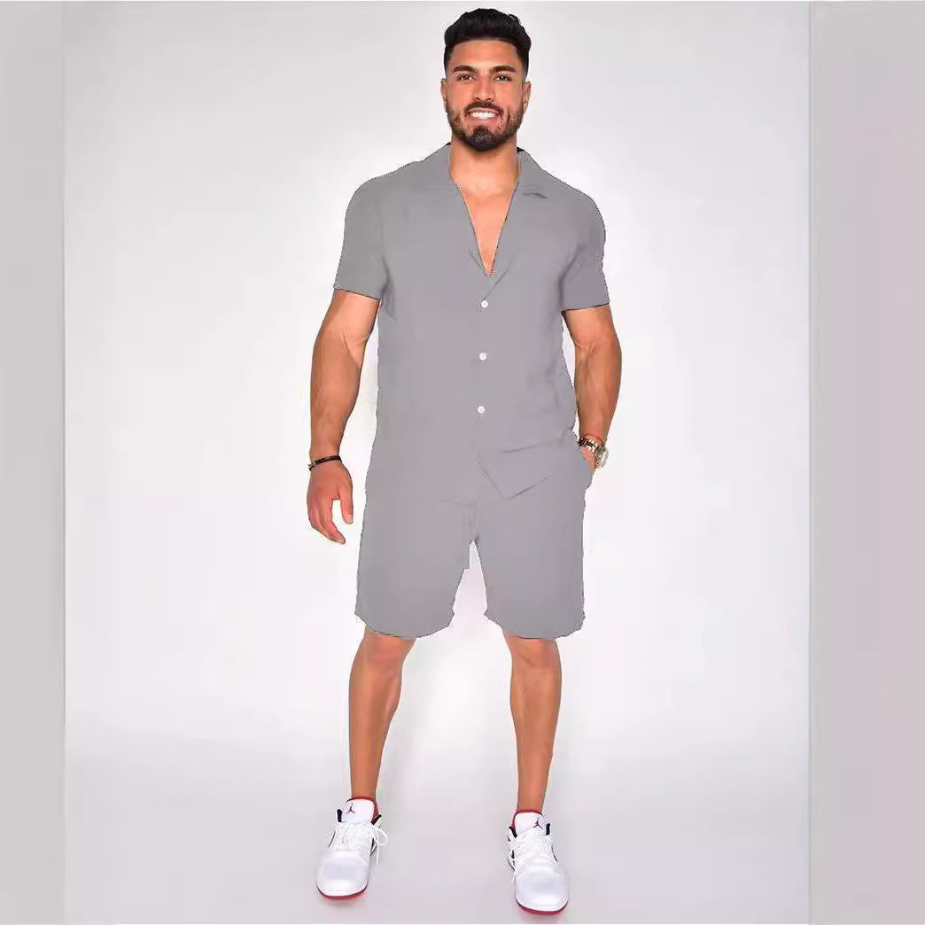 Herren lässiges Kurzarmhemd und Shorts Set Echoarchiv
