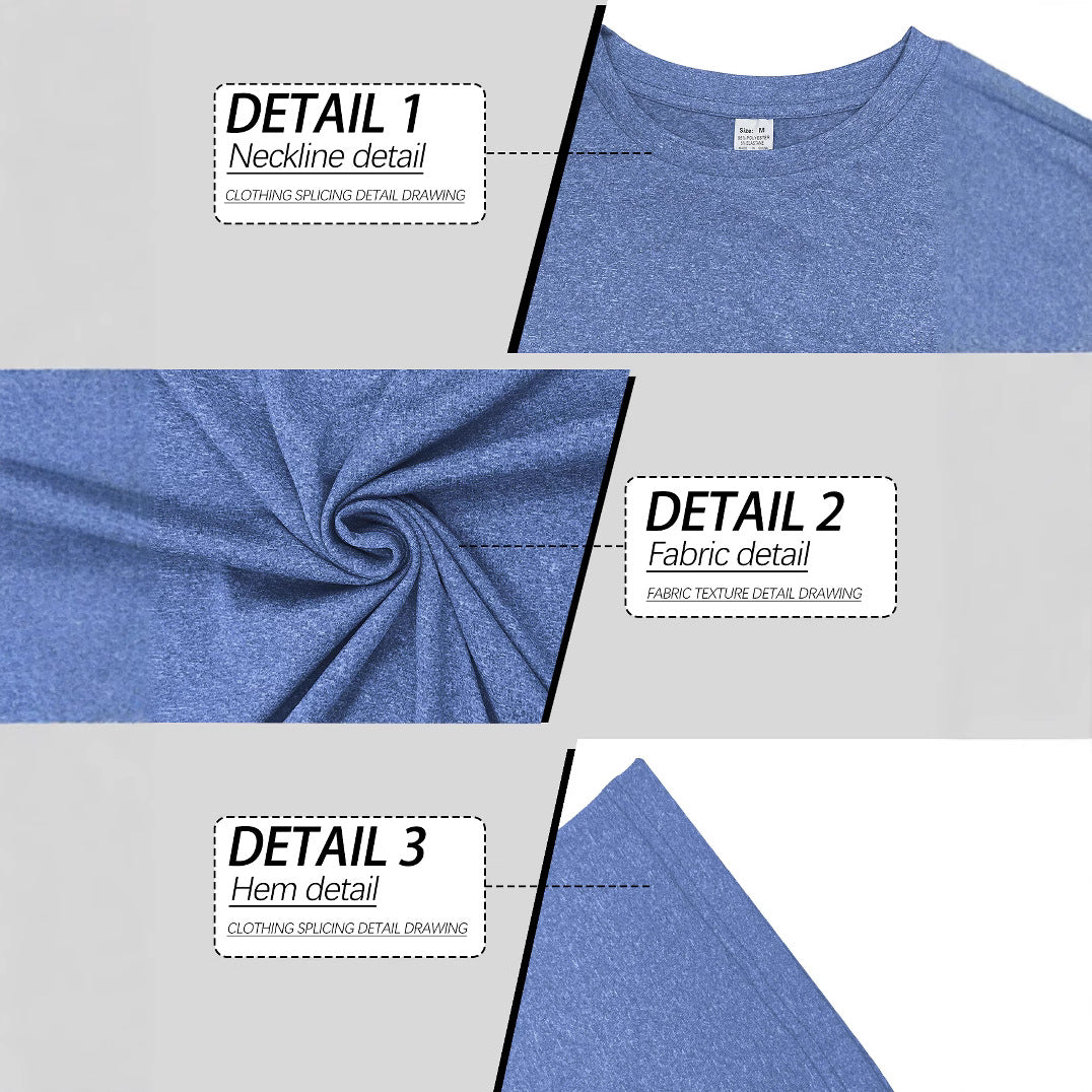 Herren nan meliertes Funktions-T-Shirt mit Rundhalsausschnitt, leichter Baumwollmischung und atmungsaktiver Struktur Echo Archiv