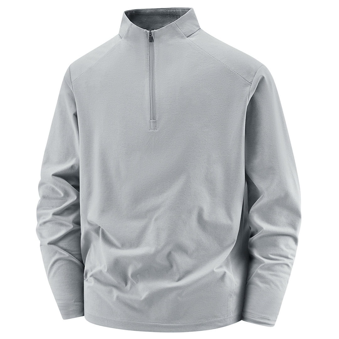 Herren Langarm-Halbreißverschluss-Performance-Pullover mit Stehkragen und technischem Stretch Echoarchiv