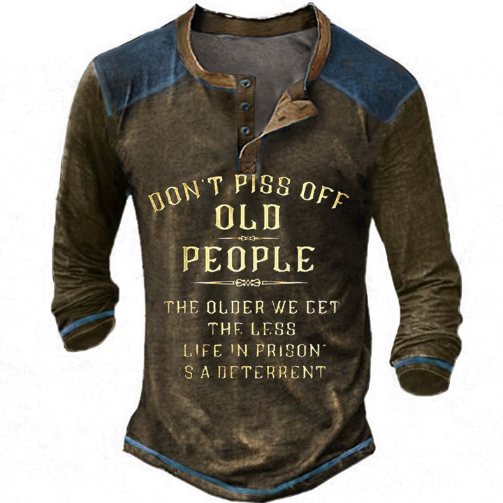Herren lässiges Langarmshirt mit originellem Druck Echoarchiv