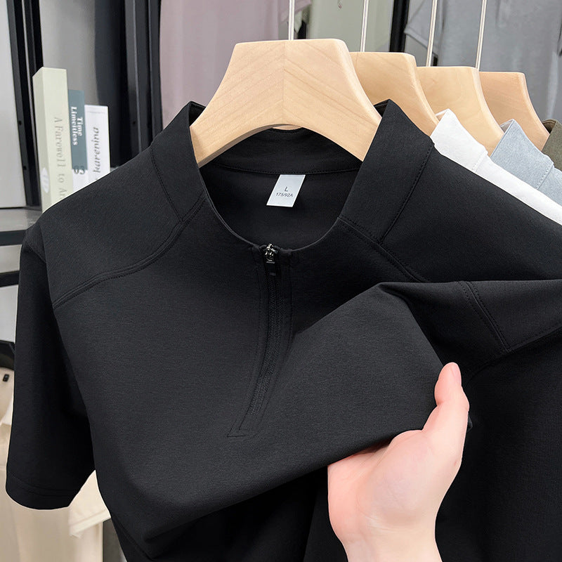 Herren Kurzarm Funktionsshirt mit Reißverschluss und atmungsaktiver Technologie Echoarchiv