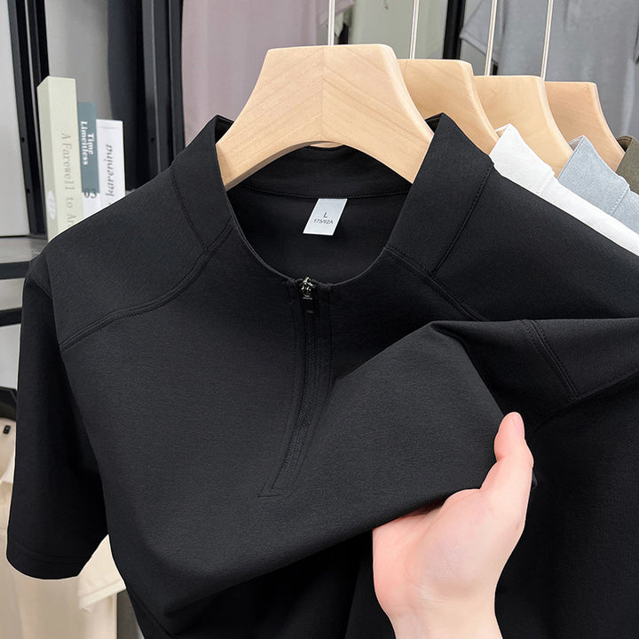 Herren Kurzarm Funktionsshirt mit Reißverschluss und atmungsaktiver Technologie Echoarchiv