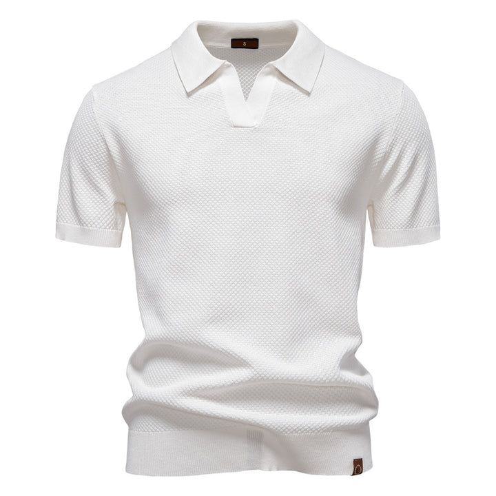 Herren Kurzärmliges Polo-Shirt mit strukturiertem Design Echoarchiv