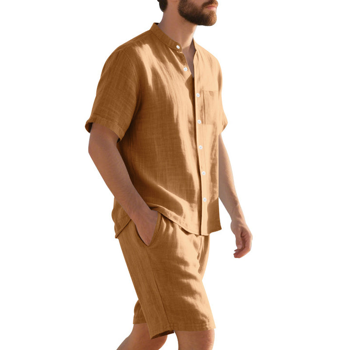 Herren lässiges Kurzarmhemd und Shorts Set mit hochwertigen atmungsaktiven Materialien Echoarchiv