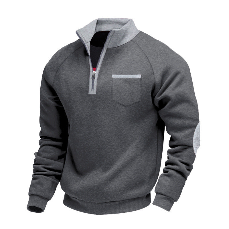 Herren Fleece-Pullover mit hohem Kragen und seitlichem Reißverschluss Echoarchiv