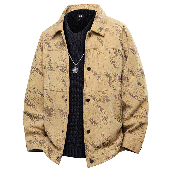 Herren Leichte Overshirt-Jacke mit dezenter Reptilprägung und Druckknopfverschluss Echo Archiv