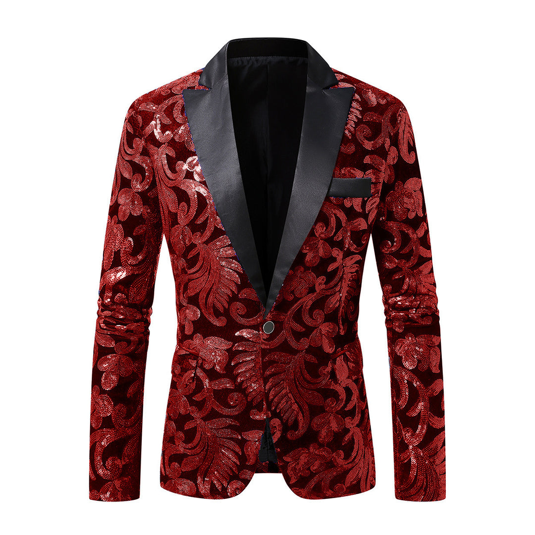 Herren Glamouröser Jacquard-Blazer mit schimmerndem Design Echoarchiv