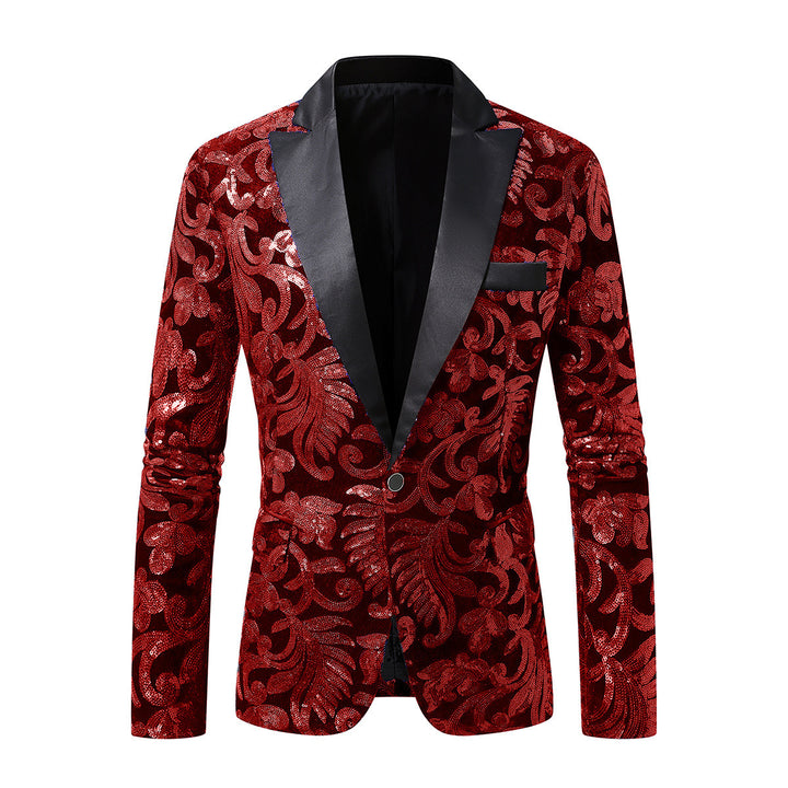 Herren Glamouröser Jacquard-Blazer mit schimmerndem Design Echoarchiv