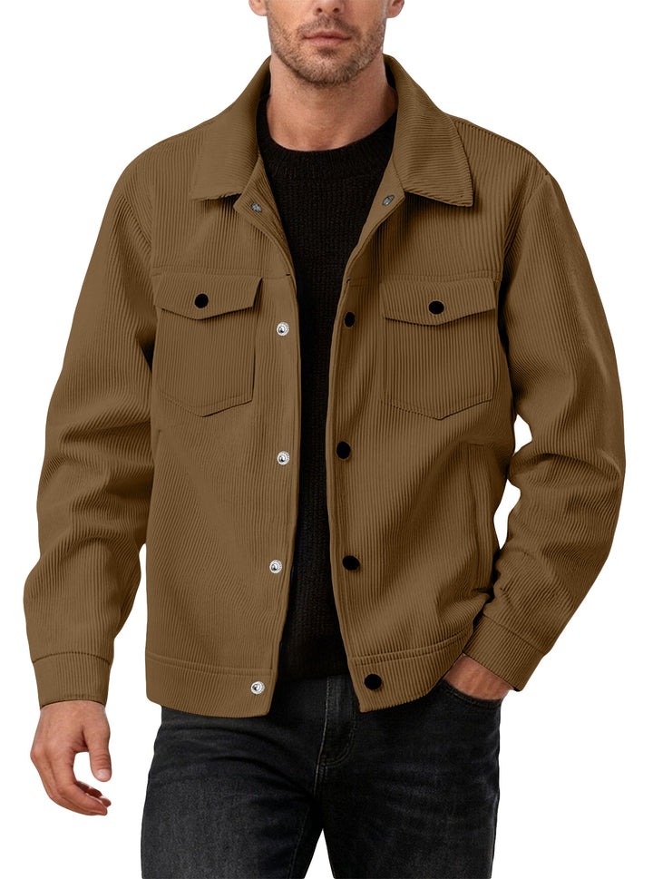 Herren nan Cordjacke im klassischen Arbeiterjacken-Schnitt mit Druckknöpfen und Brusttaschen Echo Archiv