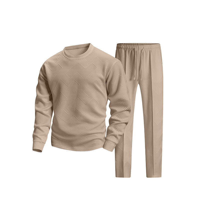 Herren Texturierter Lounge-Set aus Sweat mit Slim-Relax Jogginghose Echoarchiv
