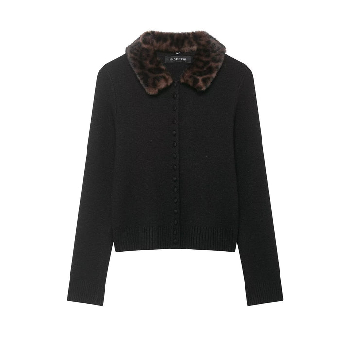 Damen Feinstrick-Cardigan mit Kunstpelzkragen und verdeckter Knopfleiste Echo Archiv
