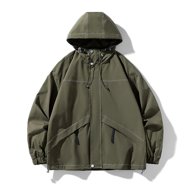 Herren Sportliche Übergangsjacke mit verstellbarem Kapuzenverschluss Echo Archiv