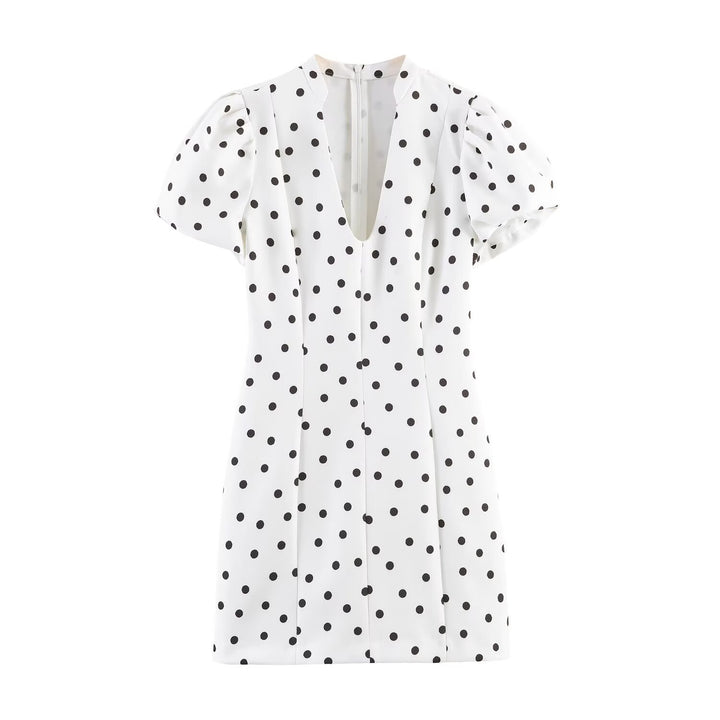 Damen Minikleid mit weitem Puffärmel und elegantem V-Ausschnitt Echo Archiv