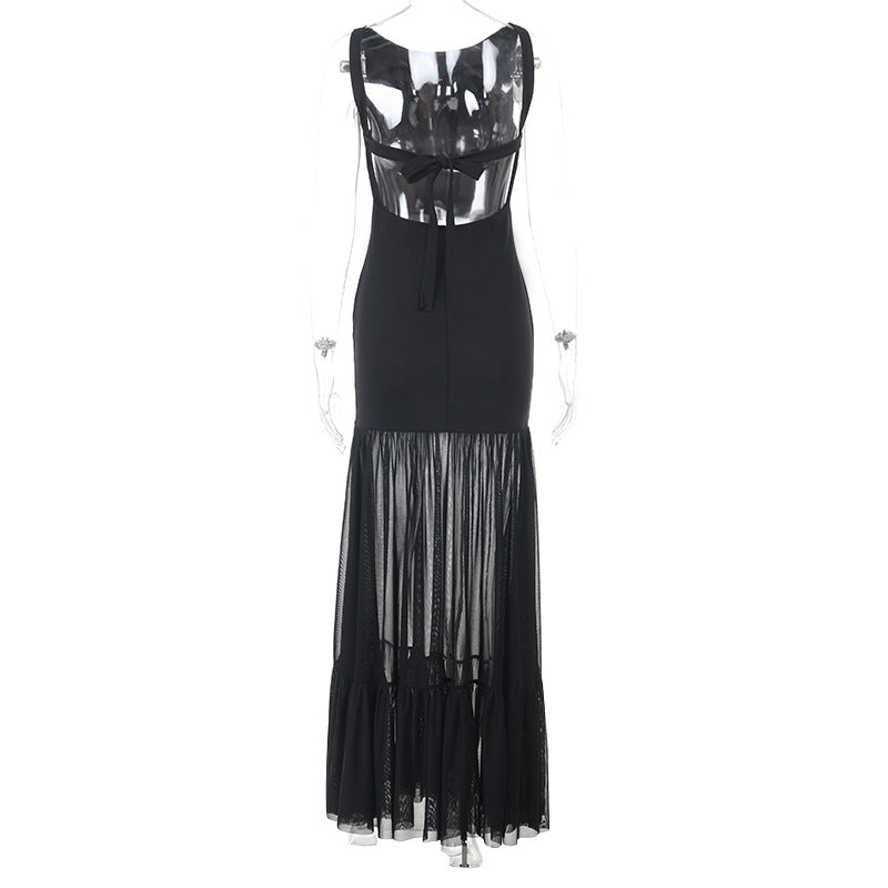 Damen Maxikleid mit transparentem unteren Saum Echo Archiv