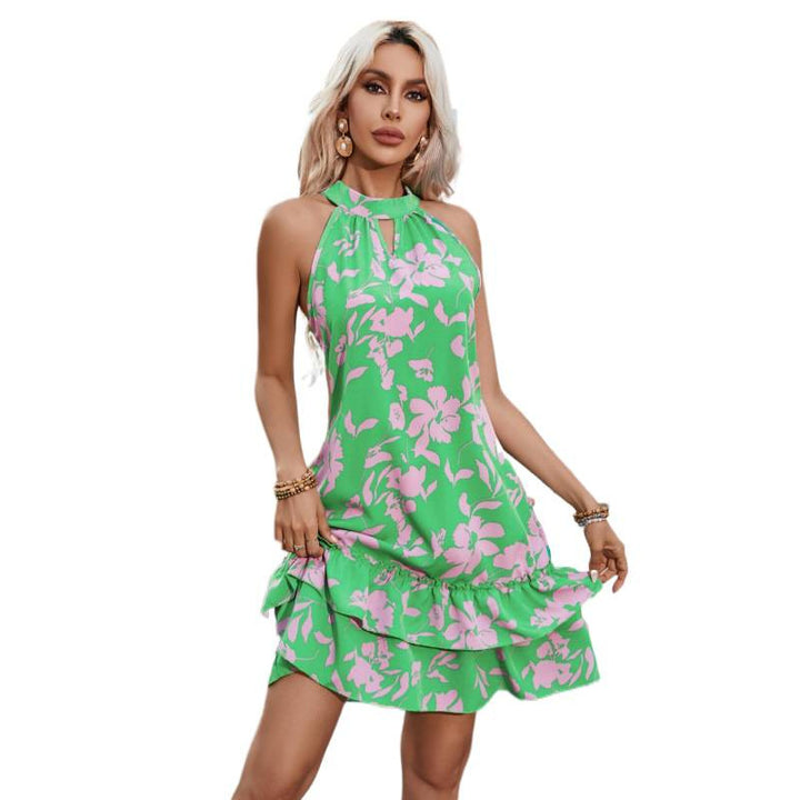Damen Sommerliches Strandkleid mit Rüschen und attraktivem Blumenmuster Echo Archiv