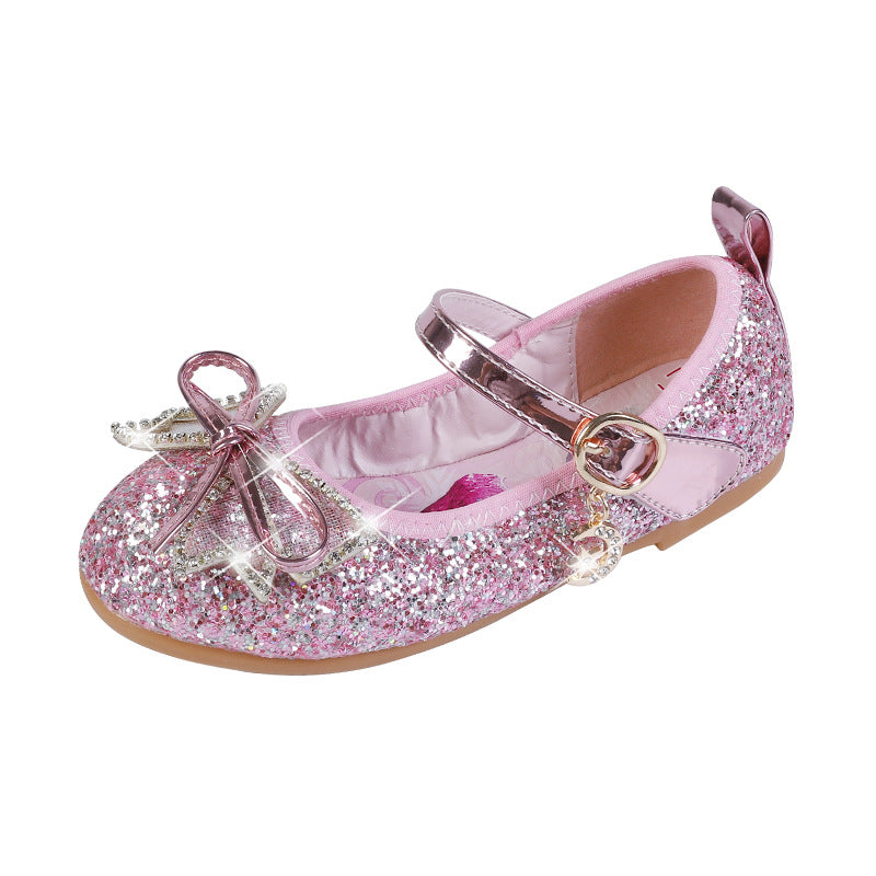 Mädchen Glitzernde Ballerina-Schuhe mit Schleifen- und Strassverzierungen Echo Archiv