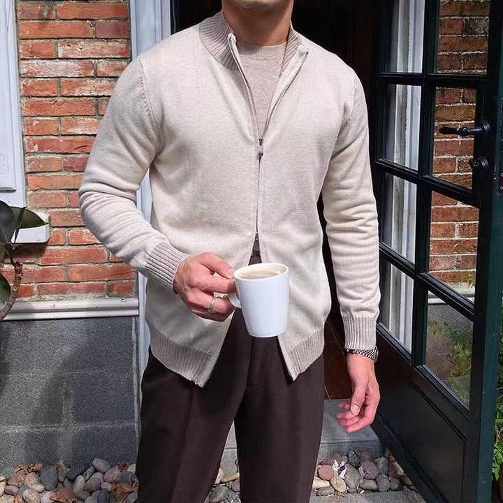 Herren Eleganter Strickpullover mit Stehkragen Echo Archiv