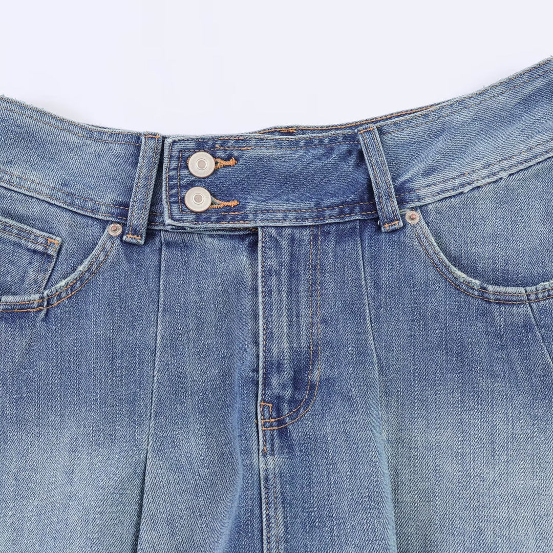 Damen Jeansrock mit plissiertem Design und praktischen Taschen Echo Archiv